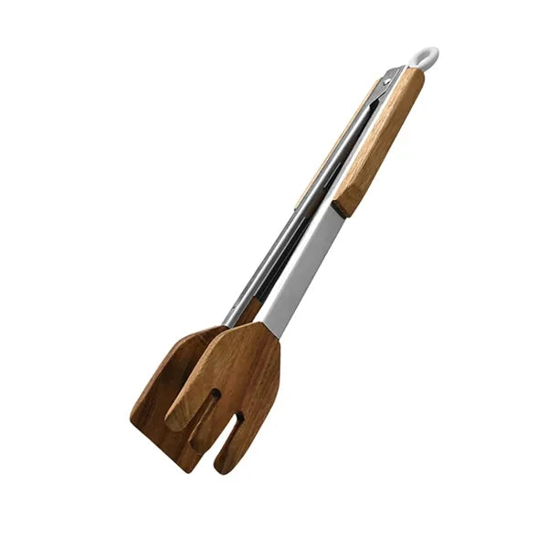 Natural Wood Kitchen Tongs For Cooking And Serving
