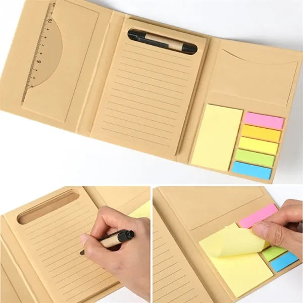 Portable Notepad With Pen Convenient Sticky Notebook