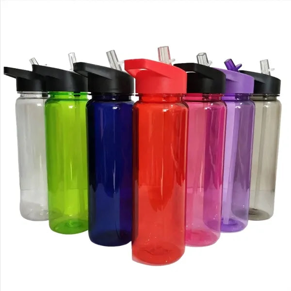 23oz Plastic Sports Water Bottle with Straw Lid