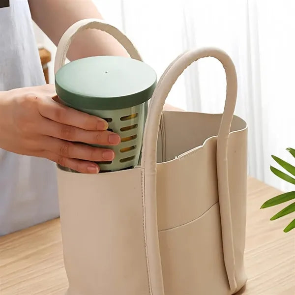 Portable Sealed Double Layer Outdoor Fruit Cup With Fork