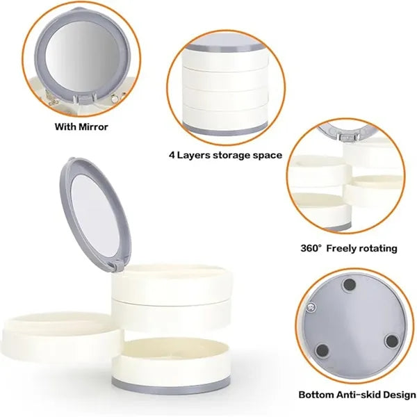 4-Layer Rotating Small Jewelry Organizer
