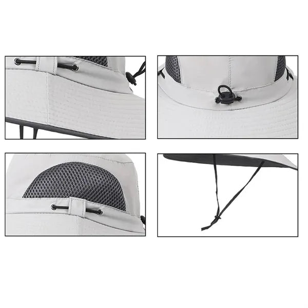 Solar Fan Charging Outdoor Sun Protection Men'S Bucket Hat