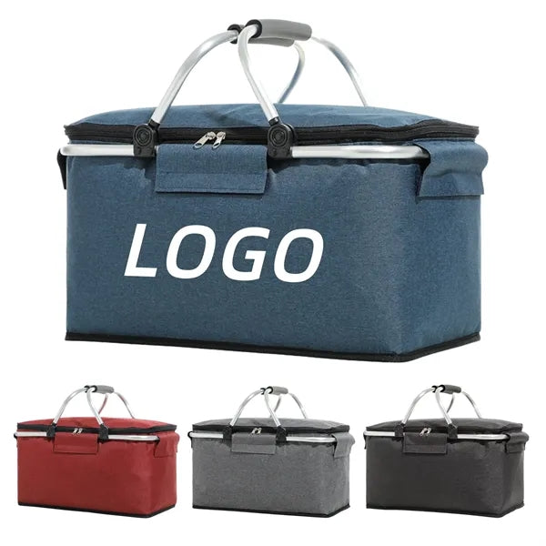 Foldable Outdoor Oxford Cloth Picnic Insulation Basket