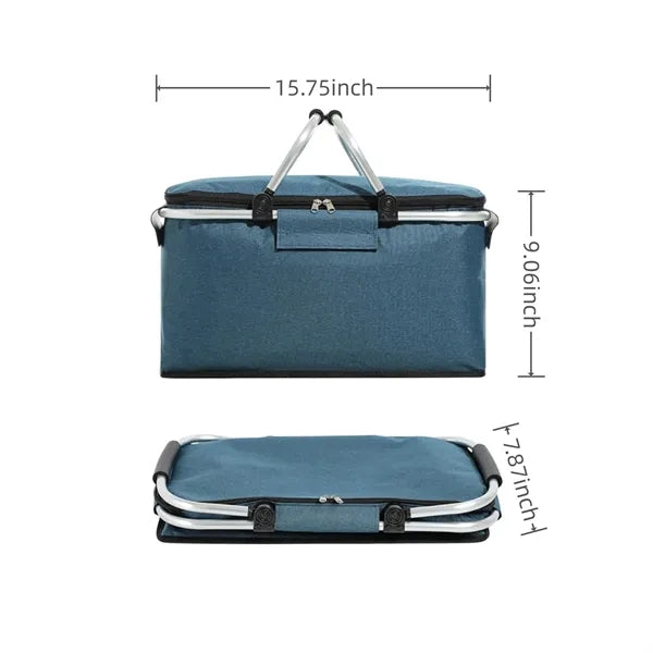 Foldable Outdoor Oxford Cloth Picnic Insulation Basket