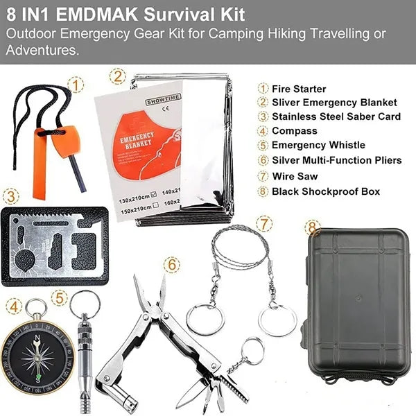 Survival Outdoor Emergency Gear Kit for Camping