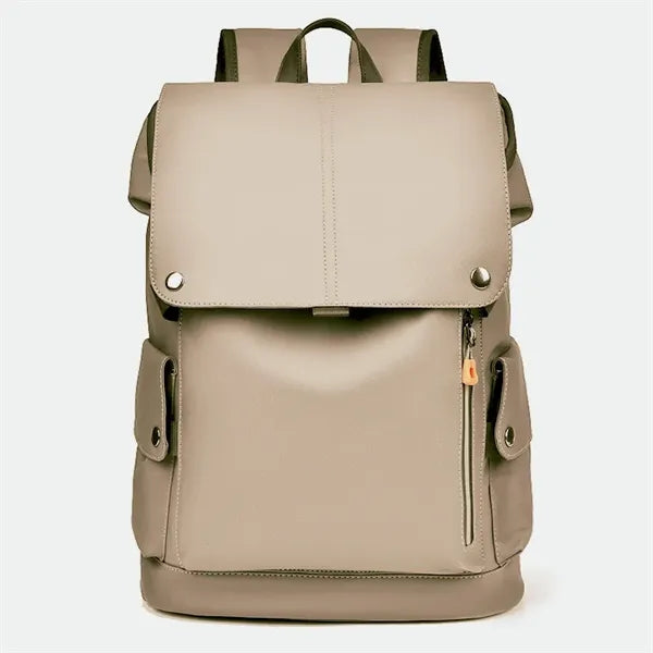 Business Travel Rucksack Black Leather Laptop Backpack