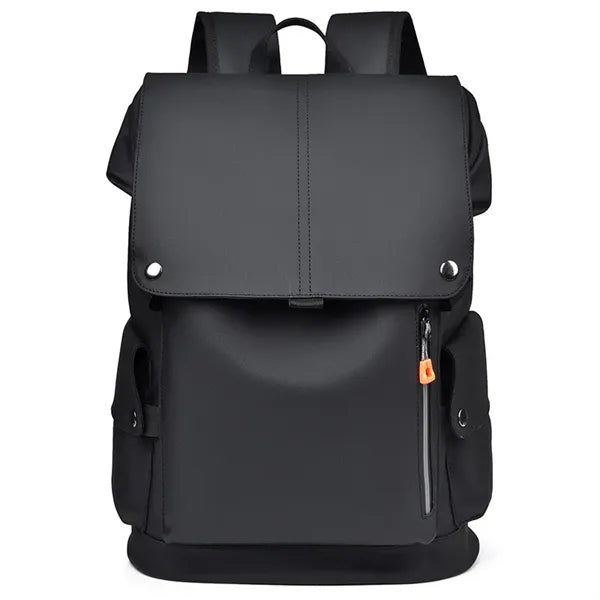 Business Travel Rucksack Black Leather Laptop Backpack