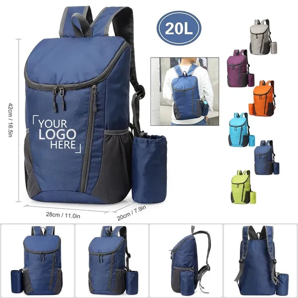 20L Foldable Backpack With Storage Pouch