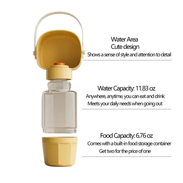 Portable And Shatterproof Pet Drinking And Feeding Bottle