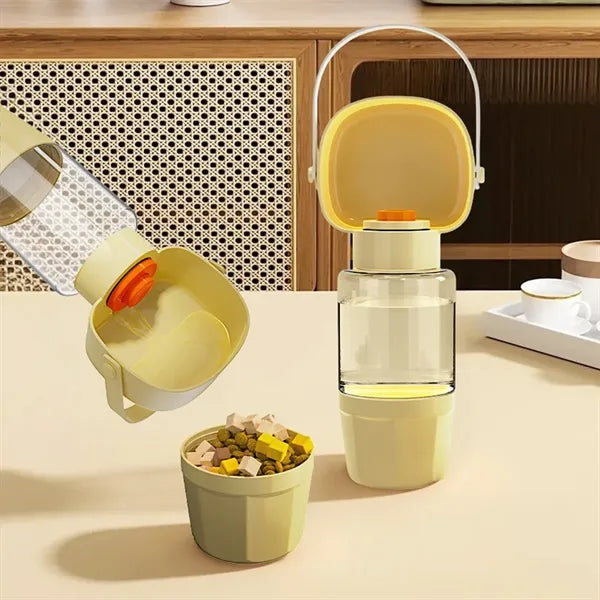 Portable And Shatterproof Pet Drinking And Feeding Bottle