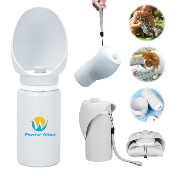 Outdoor Foldable Silicone Pet Drinking Cup With Rope