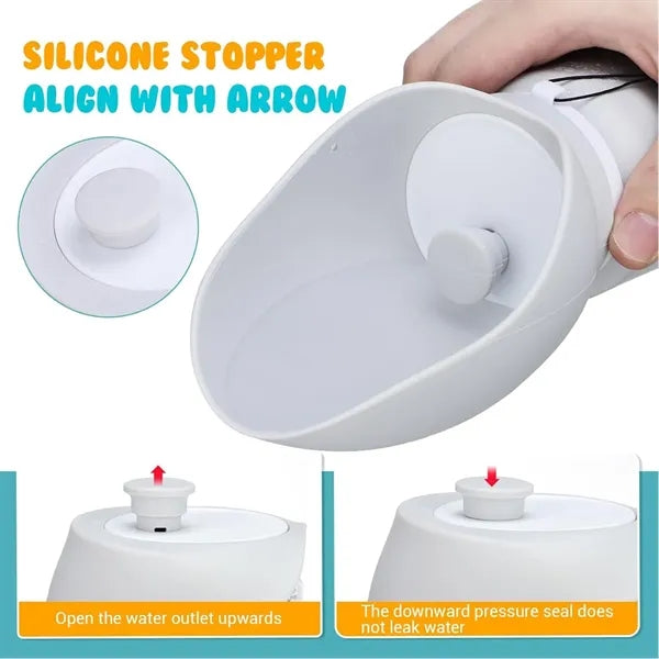 Outdoor Foldable Silicone Pet Drinking Cup With Rope