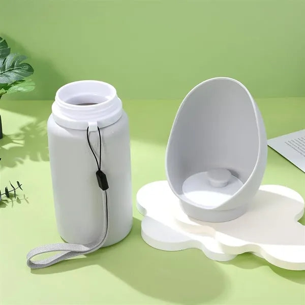 Outdoor Foldable Silicone Pet Drinking Cup With Rope