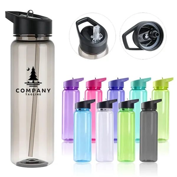 25oz Sports Water Bottle With Straw Top Lid