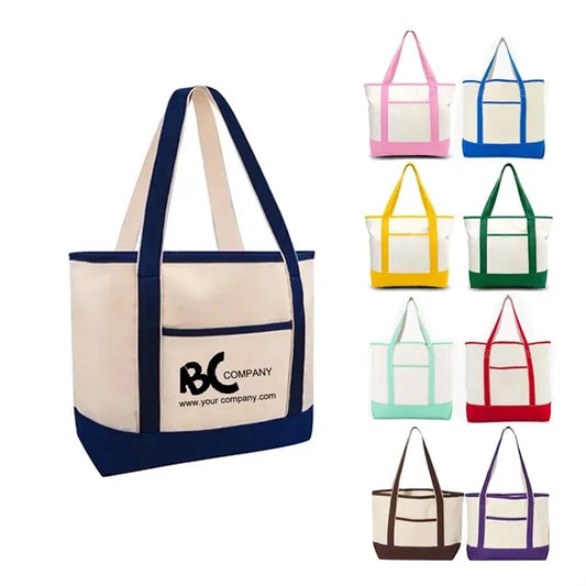 Durable 12 oz Poly-Cotton Canvas Boat Tote Bag
