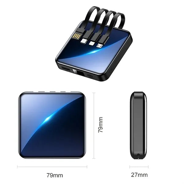 20,000 mAh Portable Power Bank Built-in Charging Cables