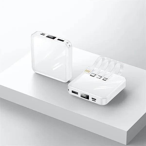 20,000 mAh Portable Power Bank Built-in Charging Cables