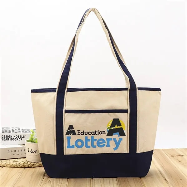 Durable 12 oz Poly-Cotton Canvas Boat Tote Bag