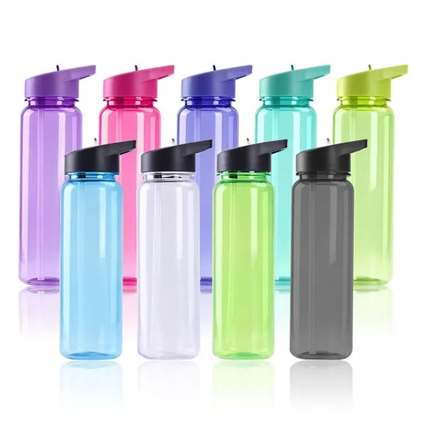 25oz Sports Water Bottle With Straw Top Lid