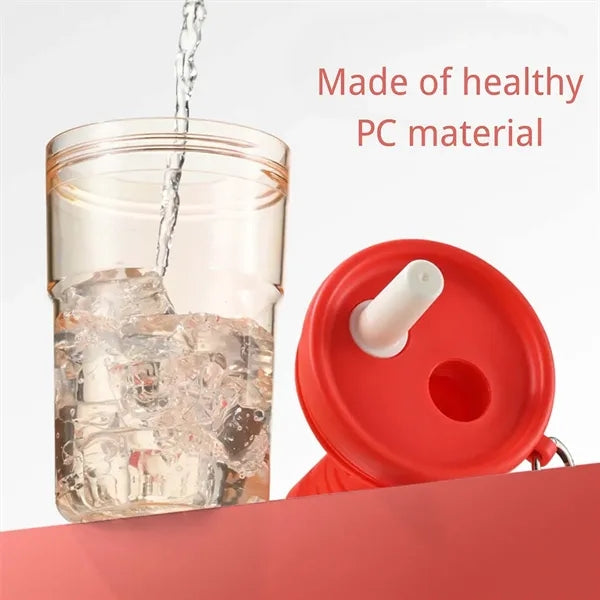 School sports 17 oz bpa-free plastic water bottle with straw