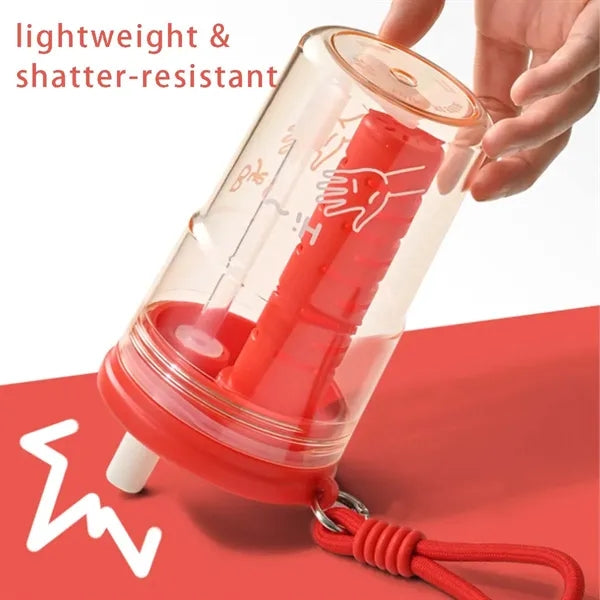 School sports 17 oz bpa-free plastic water bottle with straw