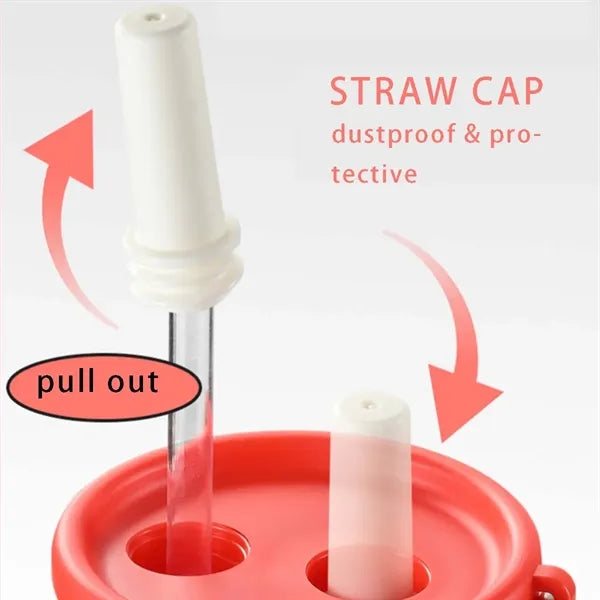 School sports 17 oz bpa-free plastic water bottle with straw