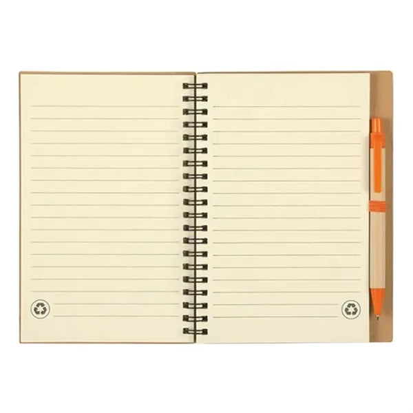 Lined Spiral Notebook With Ballpoint Pen