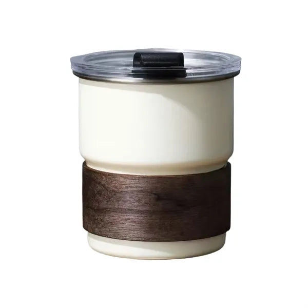 304 Stainless Steel Coffee Cup With Wooden Cup Sleeve