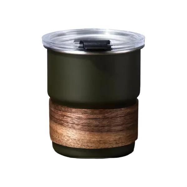 304 Stainless Steel Coffee Cup With Wooden Cup Sleeve