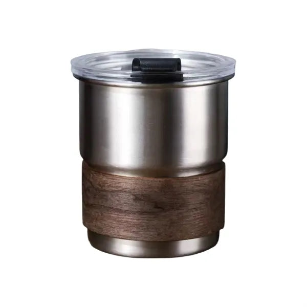 304 Stainless Steel Coffee Cup With Wooden Cup Sleeve