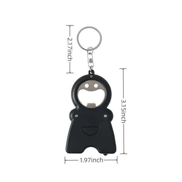 Bottle Opener Keychain With Measuring Tape And LED Light