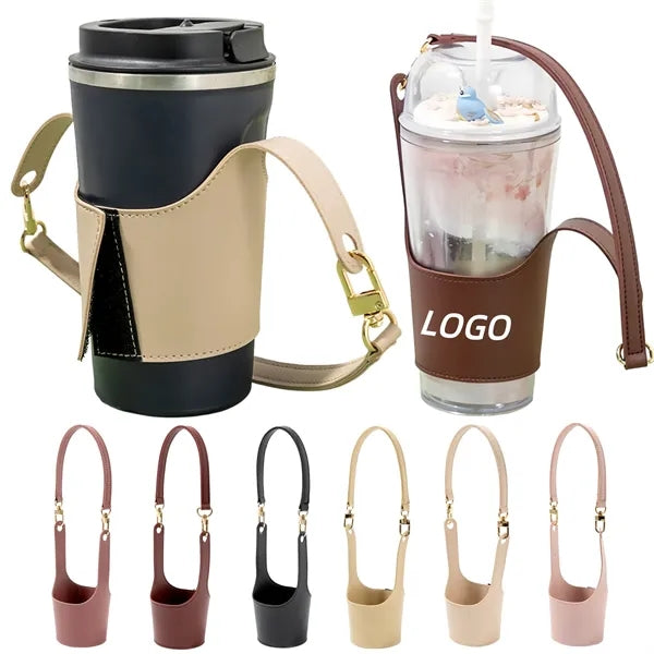 Hands To Carry Leather Cup Sleeve