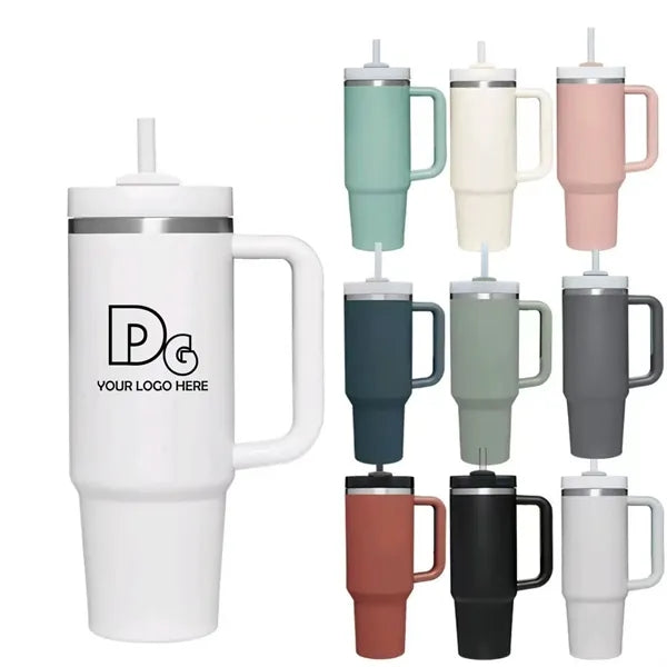 40 oz Tumbler with Handle and Straws