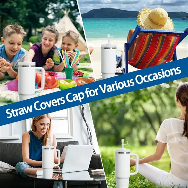 40 oz Tumbler with Handle and Straws