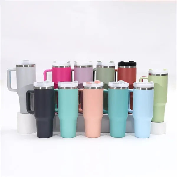 40 oz Tumbler with Handle and Straws
