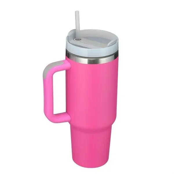 40 oz Tumbler with Handle and Straws