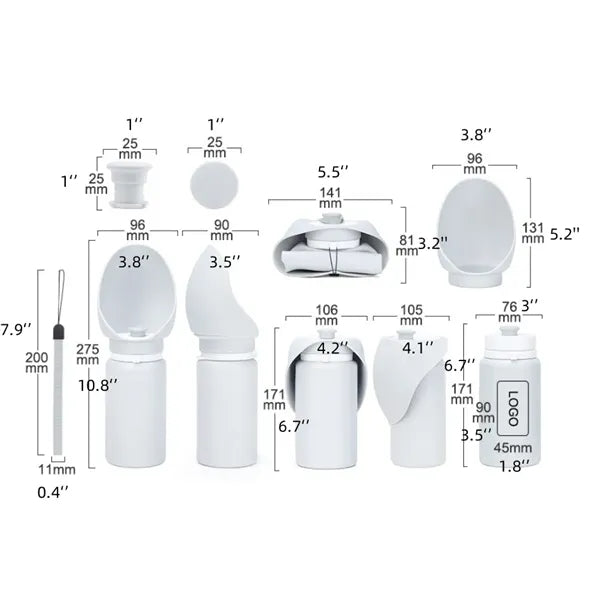 Portable Collapsible Silicone Pet Water Bottle with Bowl