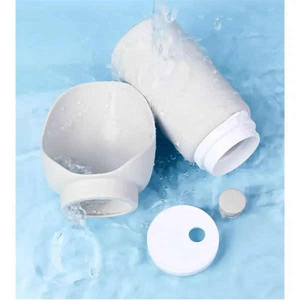 Portable Collapsible Silicone Pet Water Bottle with Bowl