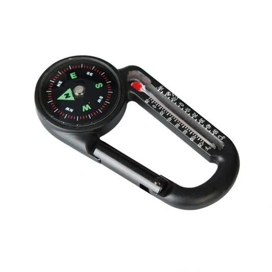 3 in 1 Compass Carabiner Clip