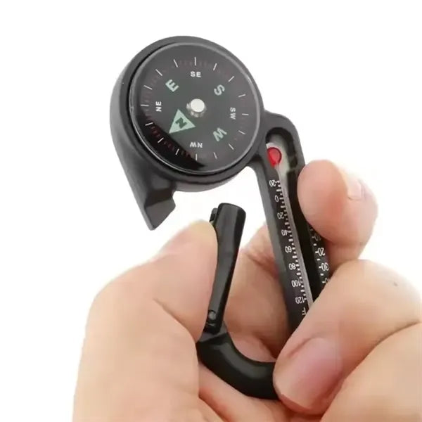 3 in 1 Compass Carabiner Clip