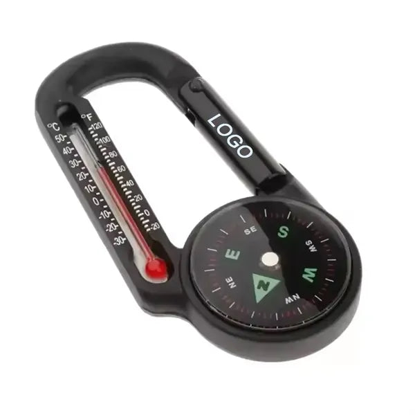 3 in 1 Compass Carabiner Clip