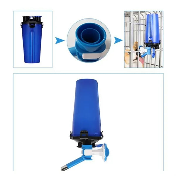 Pet Travel Water Food Bottle Portable Dispenser With Bowl