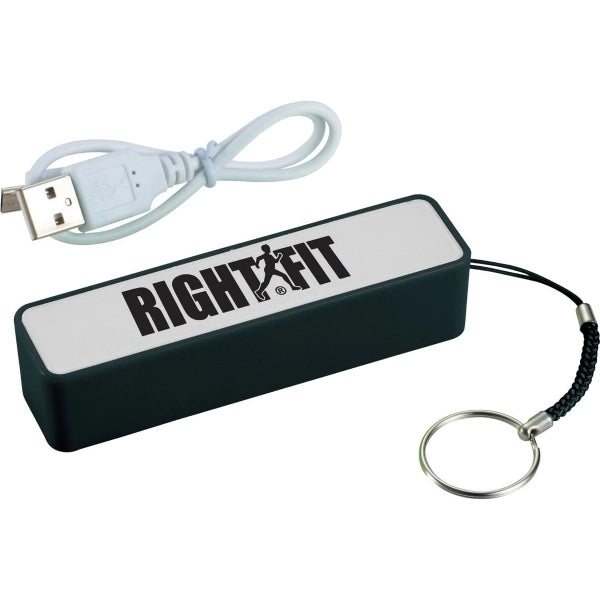 2,200 mAh Power Bank w/ Key Ring + Cable