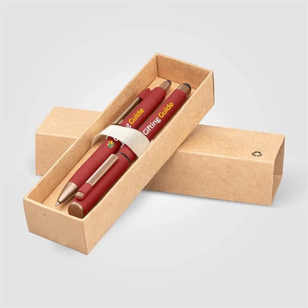 York Recycled Plastic Bronze Trim Pen Gift Set