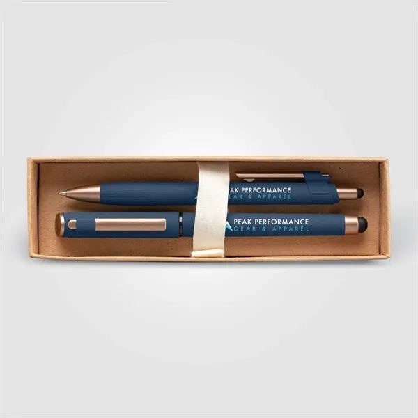 York Recycled Plastic Bronze Trim Pen Gift Set