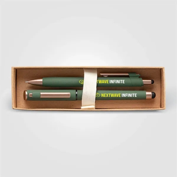 York Recycled Plastic Bronze Trim Pen Gift Set