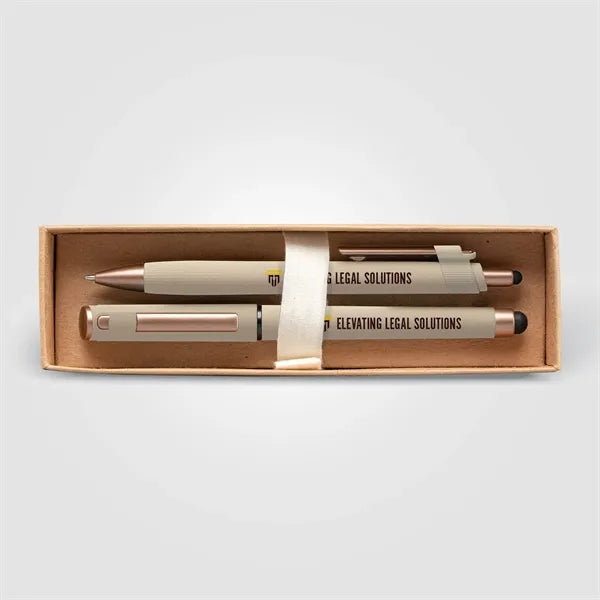 York Recycled Plastic Bronze Trim Pen Gift Set