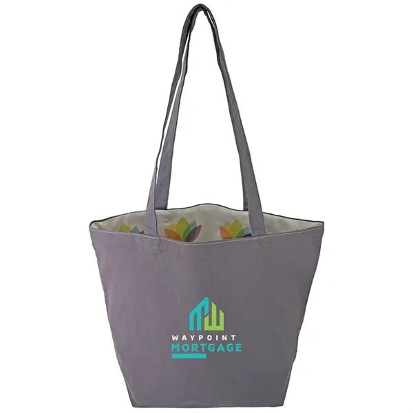 Reversible Colored Cotton Canvas Tote Bag