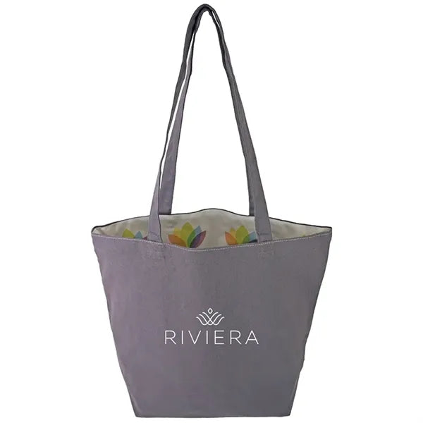 Reversible Colored Cotton Canvas Tote Bag