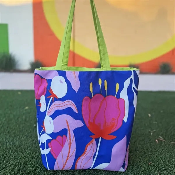 Reversible Colored Cotton Canvas Tote Bag